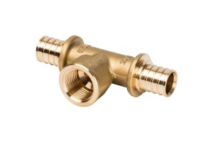 STOUT Тройник 20x3/4x20 В. аксиальный PEX, латунь