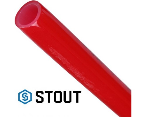 STOUT 16х2,0 PEX-a труба для отопления цена, из сшитого полиэтилена с кислородным слоем, красная 001620