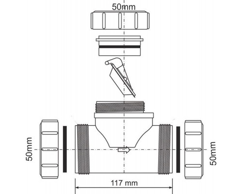 Обратный клапан McAlpine 50 канализационный, Z2850-NRV