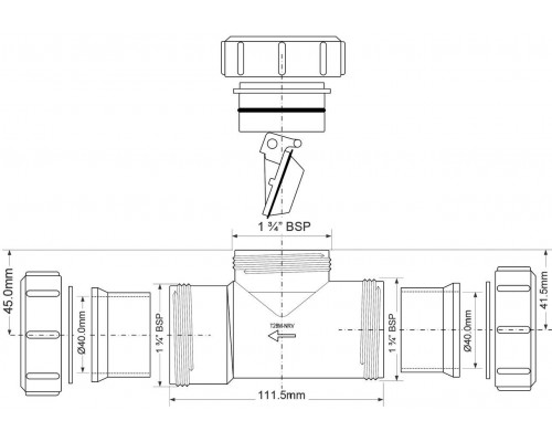 Обратный клапан McAlpine 40 канализационный, T28M-NRV-40