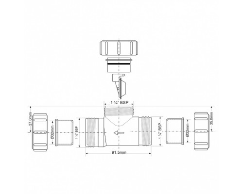 Обратный клапан McAlpine 32 канализационный, S28-NRV-32