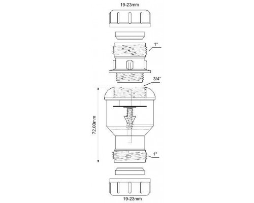 Обратный клапан McAlpine с сухим затвором 19-23мм, CONVALVE