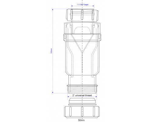 Сифон McAlpine с сухим затвором 50мм 1 1/2 (в блистере), MRNRV50