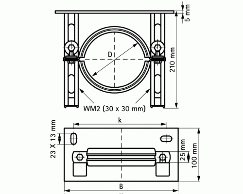 Консоль опорная, BIS, D-135, DN-125, чёрный