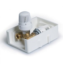 Регулировочный короб с термостатическим клапаном и ограничителем температуры обратного потока TIM Zeissler, TCB-K-RTL01