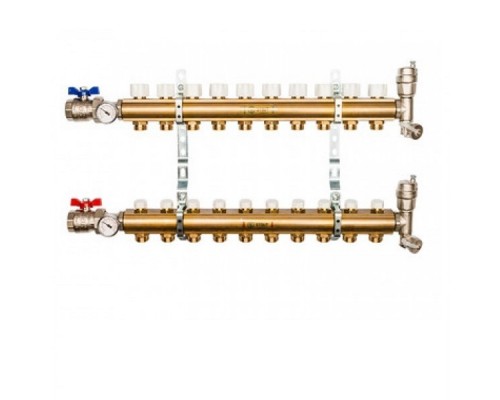 STOUT Распределительный коллектор из латуни без расходомеров 10 вых.