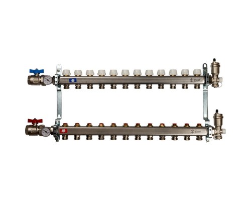 STOUT Коллектор из нержавеющей стали в сборе без расходомеров 12 вых.