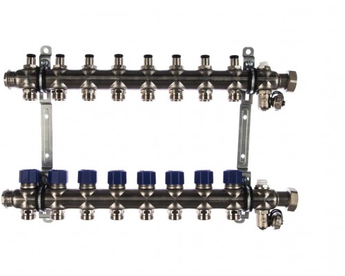 Коллекторная группа Elsen 8 отводов радиаторная разводка, нержавеющая сталь, EMi02.08