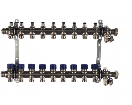 Коллекторная группа Elsen 9 отводов радиаторная разводка, нержавеющая сталь, EMi02.09