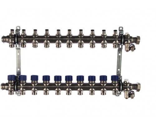 Коллекторная группа Elsen 10 отводов радиаторная разводка, нержавеющая сталь, EMi02.10