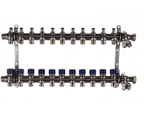 Коллекторная группа Elsen 11 отводов радиаторная разводка, нержавеющая сталь, EMi02.11