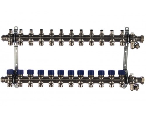 Коллекторная группа Elsen 12 отводов радиаторная разводка, нержавеющая сталь, EMi02.12
