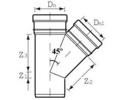 Тройник 32 мм 45° для внутренней канализации Ostendorf, 110200