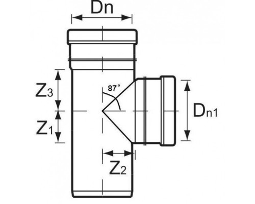 Тройник 32 мм 87° для внутренней канализации Ostendorf, 110400