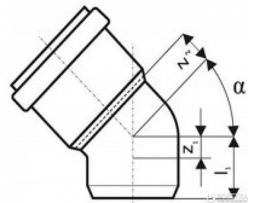 Отвод 110 мм 67° для внутренней канализации Ostendorf, 115130