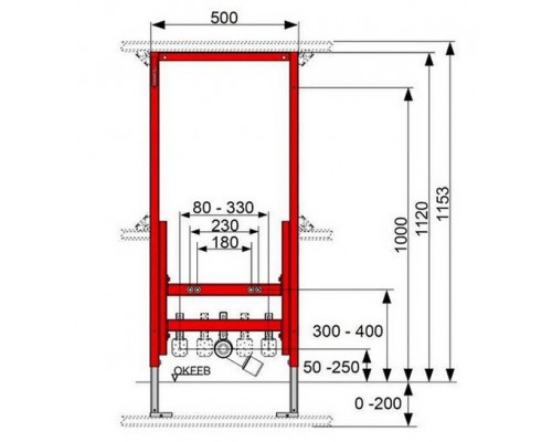 Инсталляция TECE TECEprofil, для биде, 9330000