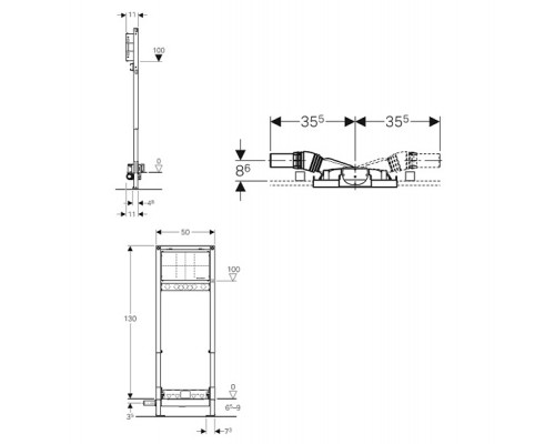 Инсталляция Geberit CleanLine Duofix для душевой системы 111.581.00.1