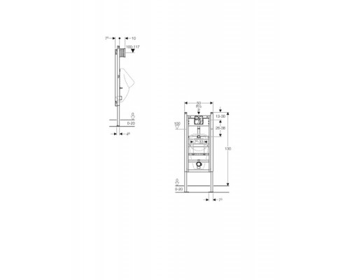 Инсталляция Geberit Duofix Basic для писсуара 111.665.00.5