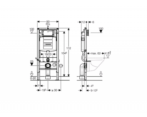 Инсталляция Geberit Duofix для подвесного унитаза 111.362.00.5