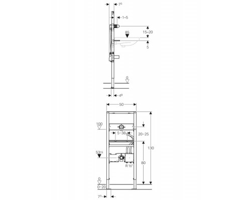 Инсталляция Geberit Duofix для раковины шв 500*1300