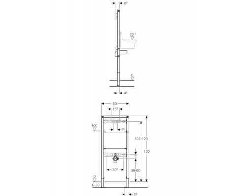 Инсталляция Geberit Duofix для раковины шв 66*1300