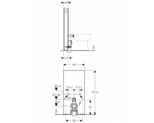 Инсталляция Geberit Monolith назначение-для унитаза шв 482*1010