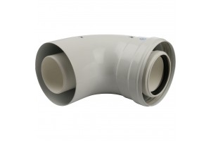 STOUT Элемент дымохода конденсац. угол 90° DN60/100 м/п с инспекционным окном PP-FE