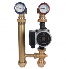 STOUT Насосная группа для твердотопливных котлов 1 с насосом Grundfos UPSO 25-65 в теплоизоляции