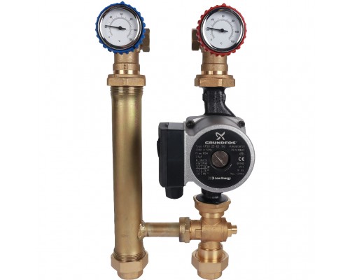 STOUT Насосная группа для твердотопливных котлов 1 с насосом Grundfos UPSO 25-65 в теплоизоляции