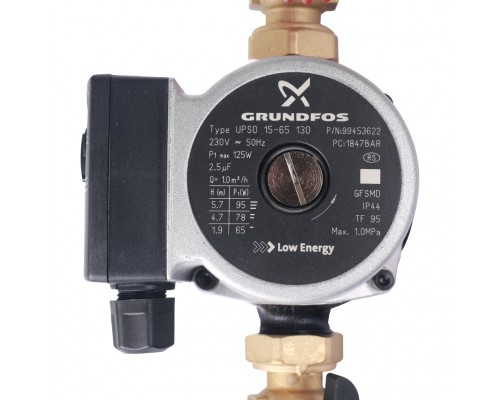 STOUT Насосная группа с прямым контуром 3/4 с насосом Grundfos UPSO 15-65 130 в теплоизоляции