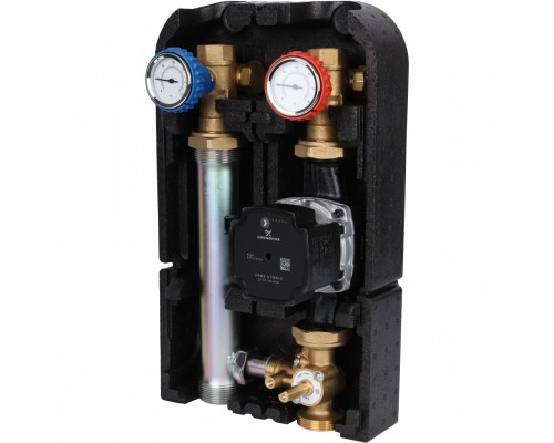 STOUT Насосная группа с 3-х ходовым приводным смесителем 1с насосом Grundfos UPM3 Hybrid 25-70