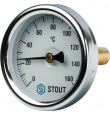 STOUT Термометр биметаллический с погружной гильзой. Корпус Dn 63 мм, гильза 50 мм 1/ 2, 0...160°С