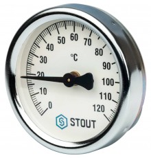 STOUT Термометр биметаллический накладной с пружиной. Корпус Dn 63 мм, 0...120°С, 1-2
