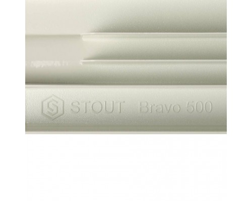 STOUT Bravo 500 4 секции радиатор алюминиевый боковое подключение RAL9010