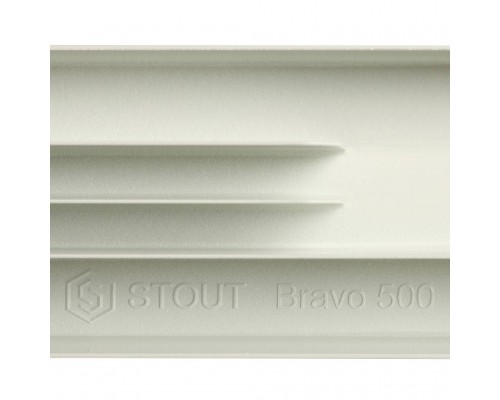 STOUT Bravo 500 12 секций радиатор алюминиевый боковое подключение RAL9010