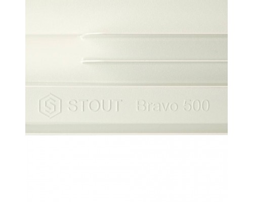 STOUT Bravo 500 14 секций радиатор алюминиевый боковое подключение RAL9010