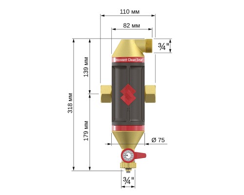 Flamco Сепаратор воздуха и шлама Flamcovent Clean Smart 1