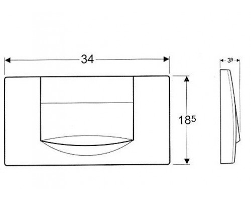 Клавиша смыва Geberit назначение-для унитаза шгв 340*39*185 цвет-белый