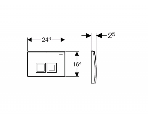 Клавиша смыва для унитаза Geberit Delta 50 шгв 246*25*164 цвет-хром матовый