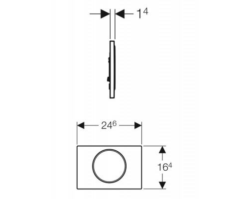 Клавиша смыва Geberit Sigma10 для бачков скрытого монтажа шгв 246*14*164 цвет-хром глянцевый/хром матовый