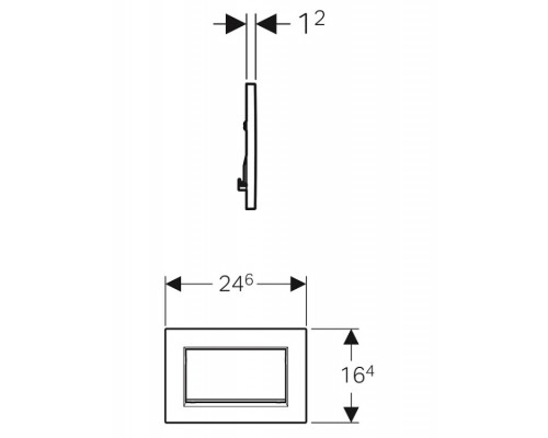 Клавиша смыва Geberit Sigma30 для унитаза шгв 246*12*164 цвет-хром