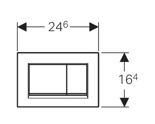 Клавиша смыва для унитаза Geberit Sigma30 шгв 246*12*164 цвет-хром матовый/хром глянцевый/хром матовый