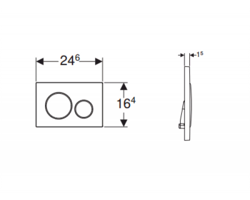 Клавиша смыва Geberit Sigma20 для унитаза шгв 246*15*164 цвет-хром матовый/хром глянцевый/хром матовый