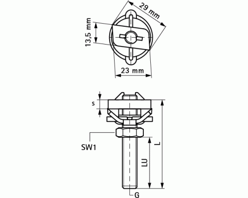 Walraven Болт монтажный BIS RapidRail Hammerfix M8 50 оцинкованная сталь