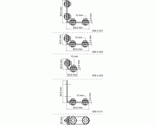 Walraven Уголок 90° BIS RapidRail 2 отверстия