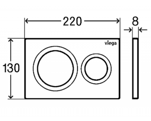 Viega Клавиша смыва Viega Prevista Visign for Style 20 для унитаза шгв 220*8*130 цвет-матовый хром