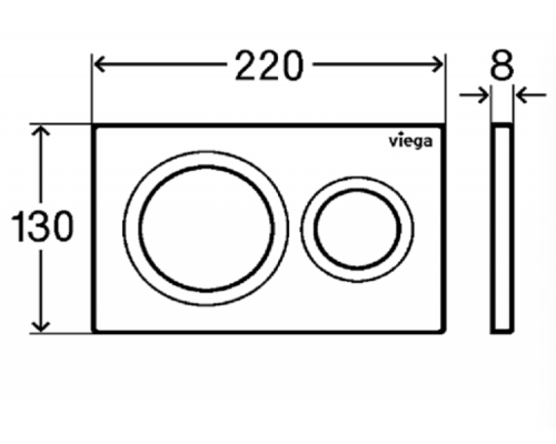 Viega Клавиша смыва Viega Prevista Visign for Style 20 для унитаза шгв 220*8*130 цвет-альпийский белый