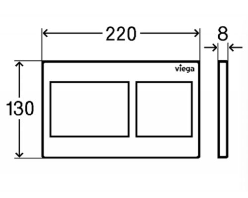 Viega Клавиша смыва Viega Prevista Visign for Style 21 для унитаза шгв 220*8*130 цвет-альпийский белый