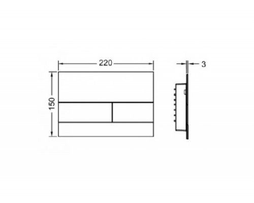 Клавиша смыва TECE TECEsquare II для унитаза шгв 220*3*150 цвет-белый матовый