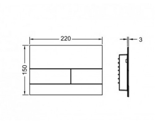 Клавиша смыва TECE TECEsquare II назначение-для смывных бачков шгв 220*3*150 цвет-нержавеющая сталь сатин